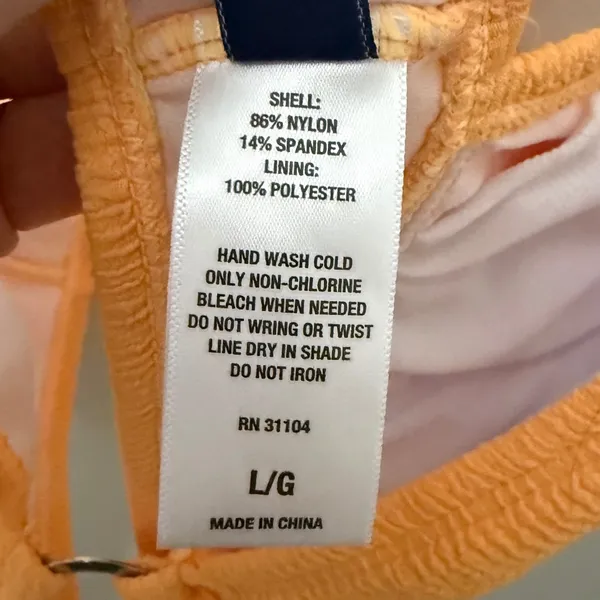 Cabana By Crown‎ & Ivy Women's Orange Crinkle Textured Bikini Set SZ Large NWT - Image 7