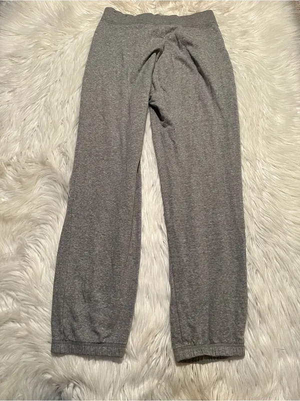 Nike Women's Size XS Sweatpants Joggers Light Heather Gray White Mid-Rise Cotton - Image 5