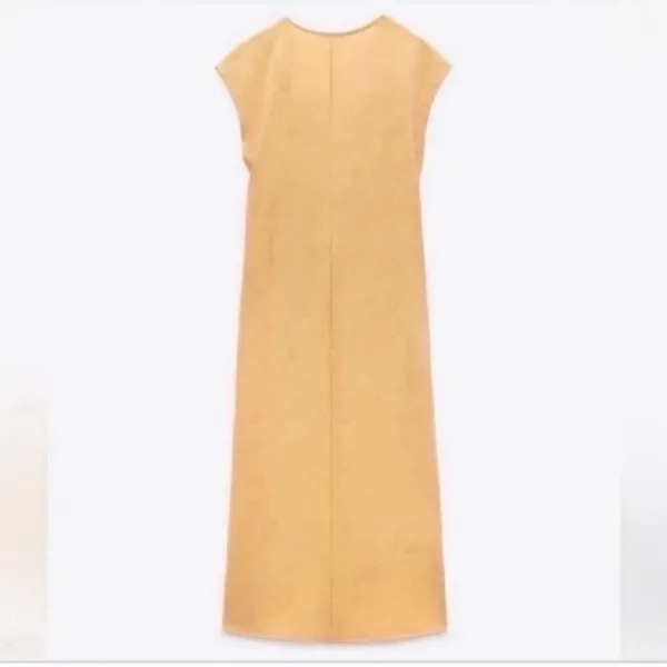 Zara Knotted Midi Yellow Dress(Size Small) - Image 4