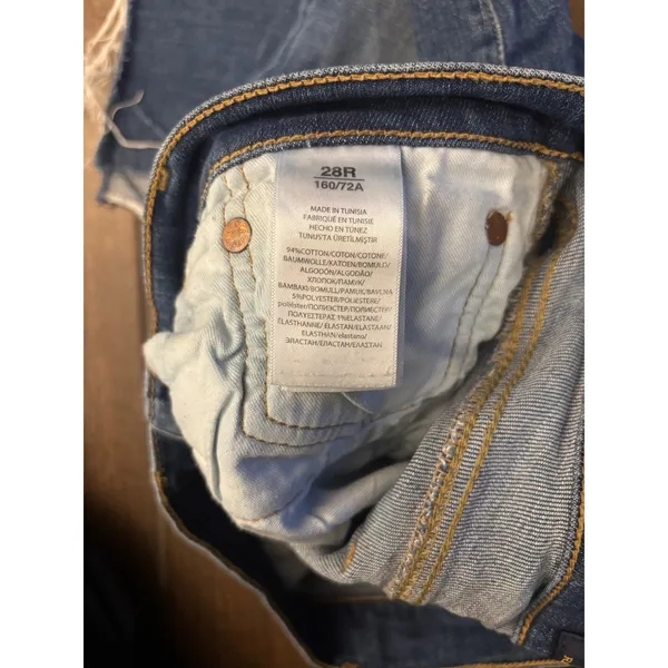 Polo Ralph Lauren Jeans 28R Blue Distressed Ripped‎ Raw Hem Skinny Denim - Image 3