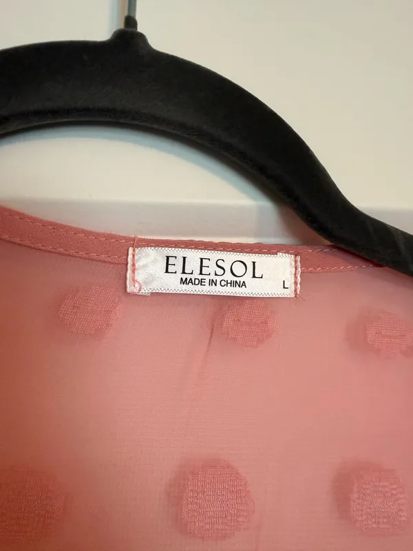 Pink polka dot blouse Size L - Image 3
