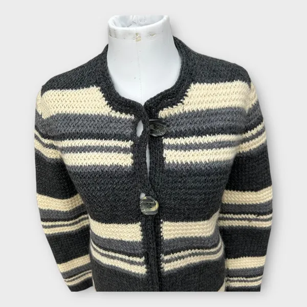 Hand Knit Chunky Cardigan Duster Women's Sz Small Lagenlook Cottagecore Hygge - Image 4