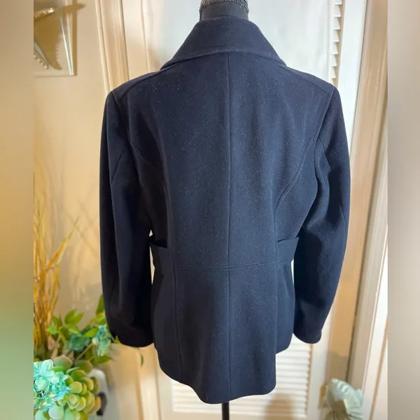 St Johns Bay Women’s Wool Pea Coat in Dark Navy - Image 3