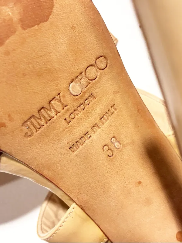 Jimmy Choo Patent Strappy Ankle Buckle Stiletto Heel Shoe Size 8 - Image 7