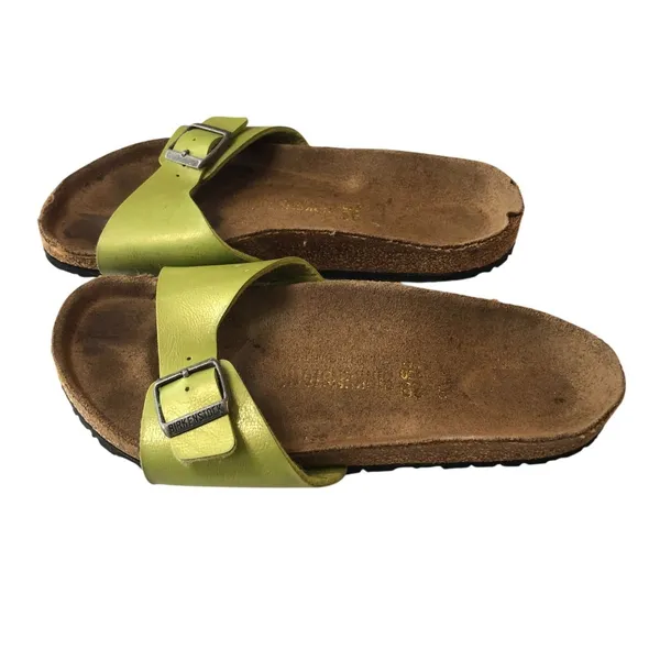 Birkenstock Madrid Sandals Slides Lime Green Birko Flor 39 US Womens 8 - Image 4