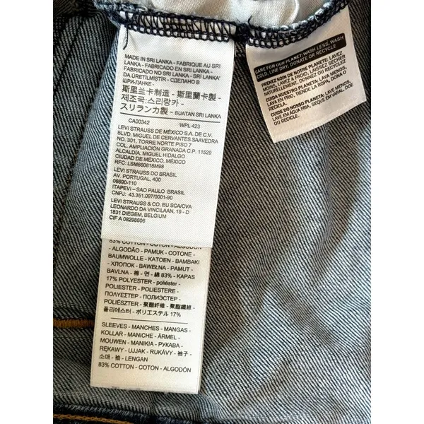 Levi's Hybrid Original Denim Sweatshirt Hoodie Trucker Jacket Medium Blue Gray - Image 11