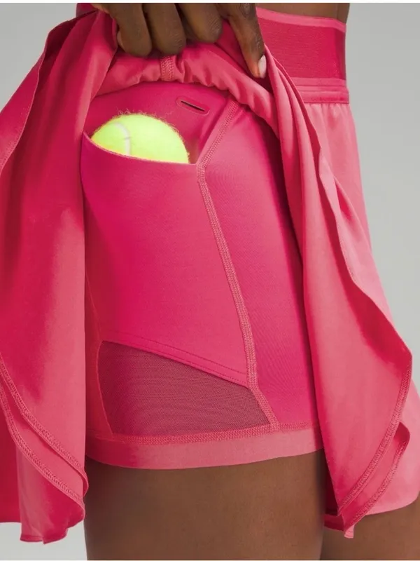 Lululemon Court Rival High Rise Skirt Hot Pink Lip Gloss Tennis Skort Size 0 - Image 3