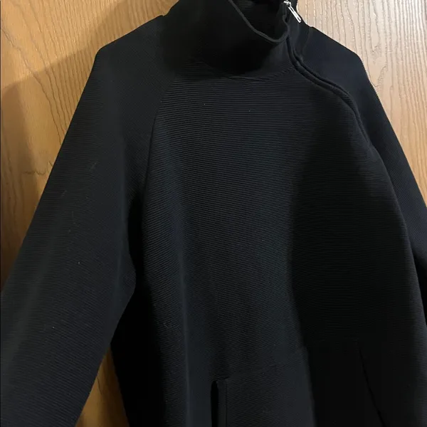 Peloton Black Ribbed High-Neck Quarter Zip‎ Sweatshirt Large - Image 2