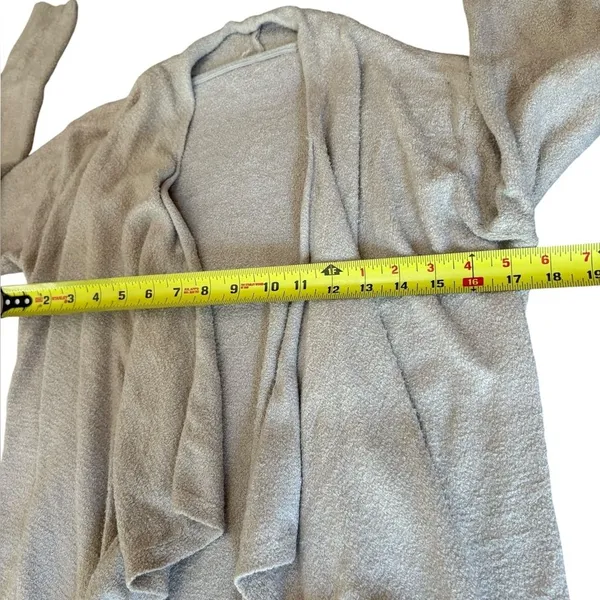 Barefoot Dreams Cozy Chic Lite Knit Beige Cardigan Sweater Waterfall Open Front - Image 6