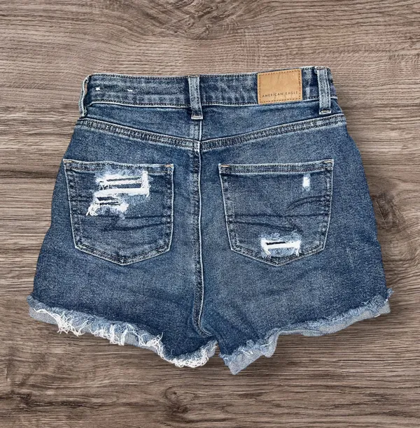 American Eagle Denim Mom Distressed Jean Cuffed Shorts Size 0 - Image 2