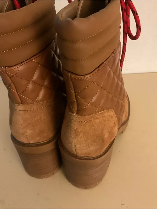 Nine West women platform Brown Suede leather Combat unite Boots US 8 - Image 10