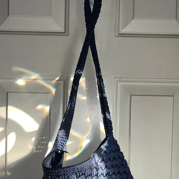 The Sak Dark Blue Crochet Shoulder Bag - Image 5
