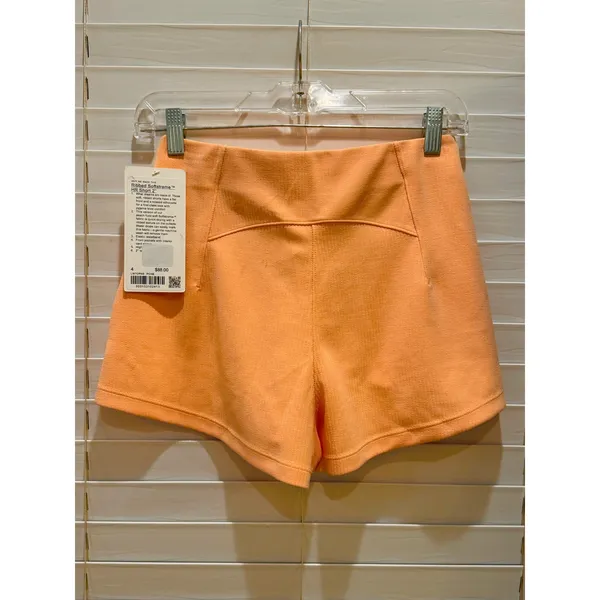 NEW Lululemon Ribbed Softstreme HR Short 2" Womens 4 Peach Bellini PCHB Shorts - Image 4