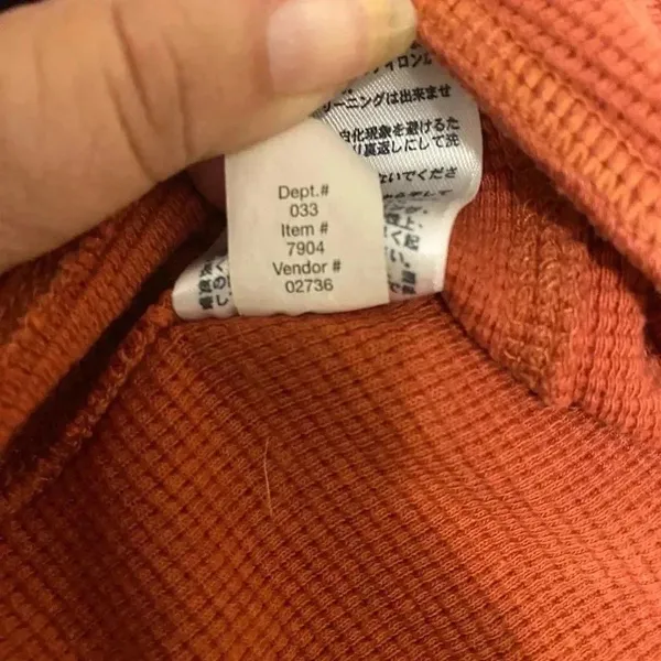 Eddie Bauer Burnt Orange Waffle Knit Thermal Long‎ Sleeve Shirt XL - Image 7