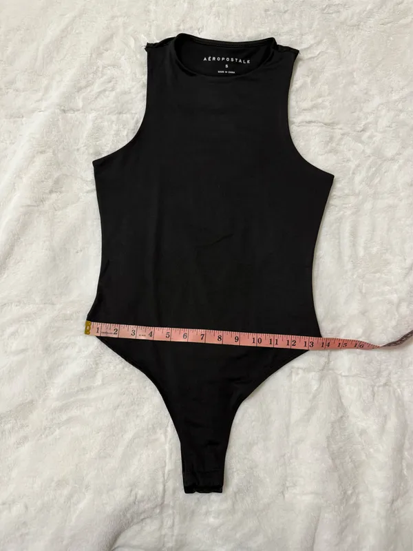 Aeropostale Black Sleeveless Thong Bodysuit Size Small - Image 4