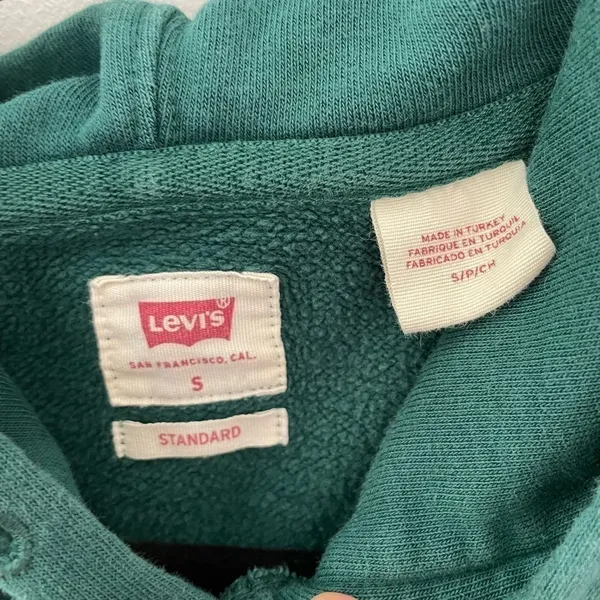 Levi’s hoodie size small color green and blue - Image 3