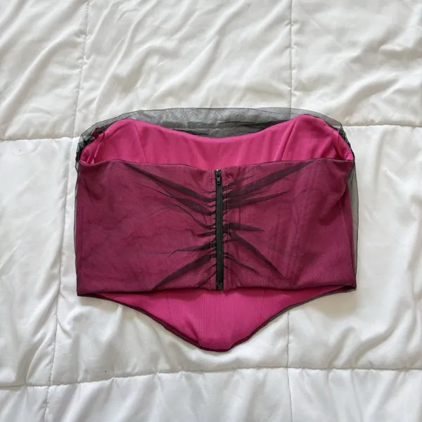 Windsor Corset Top Womens Size Medium Pink Vampire Coquette Dainty Grunge Gothic Witchy‎ - Image 5