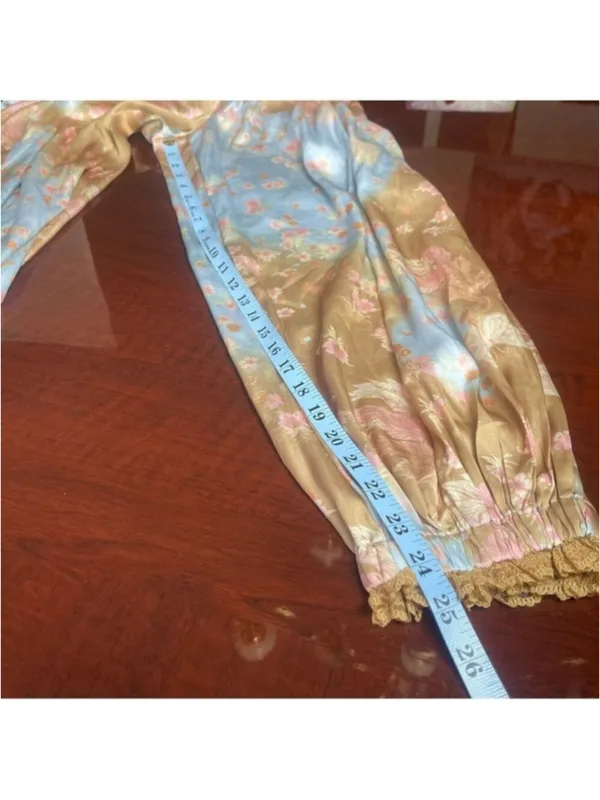 FREE PEOPLE Intimately Night Special Printed Pants Harem pants Embroidered Sz S - Image 7