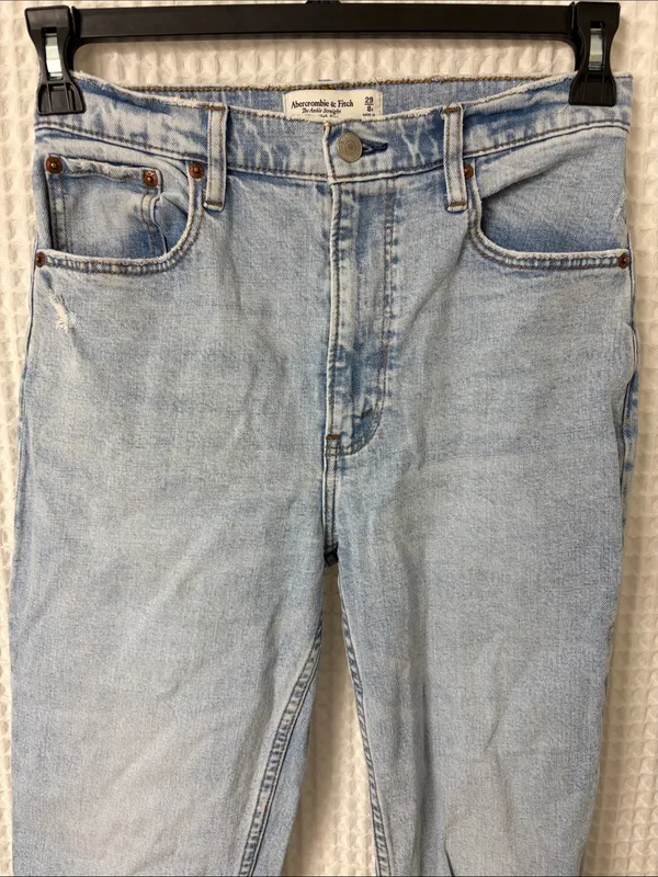 Abercrombie & Fitch The Ankle Straight Ultra High Rise Jeans 29/8 Distressed - Image 2