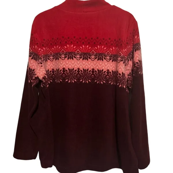Croft & Barrow Women's Soft Microfleece Mockneck‎ Red Burgundy Pullover Size XXL - Image 2