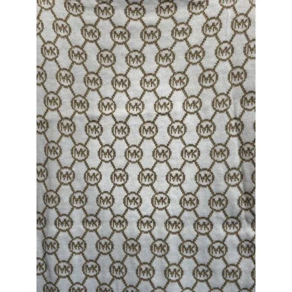 Michael Kors Scarf Reversible Infinity Ivory/Gold‎ Metallic MK Logo Soft OS - Image 2