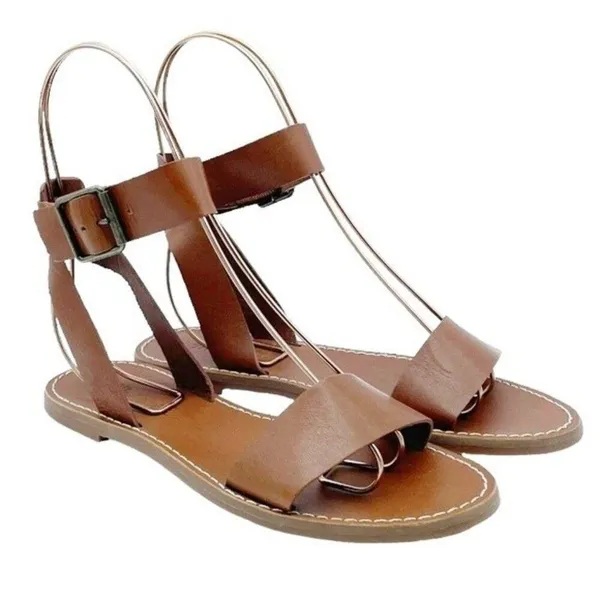 Madewell The Boardwalk Ankle-Strap Sandal English Saddle Brown Leather Size 7.5 - Image 6