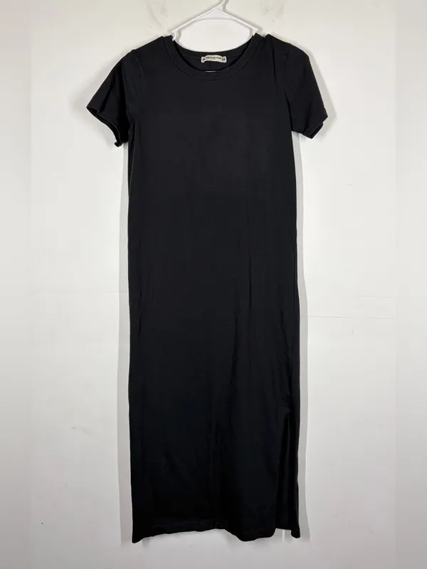 American Giant Black 100% Cotton T-shirt Midi Dress Size XS - Image 3