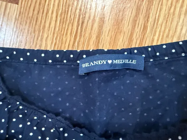 Brandy Melville Tank Top Polka Dot Navy White - Image 3