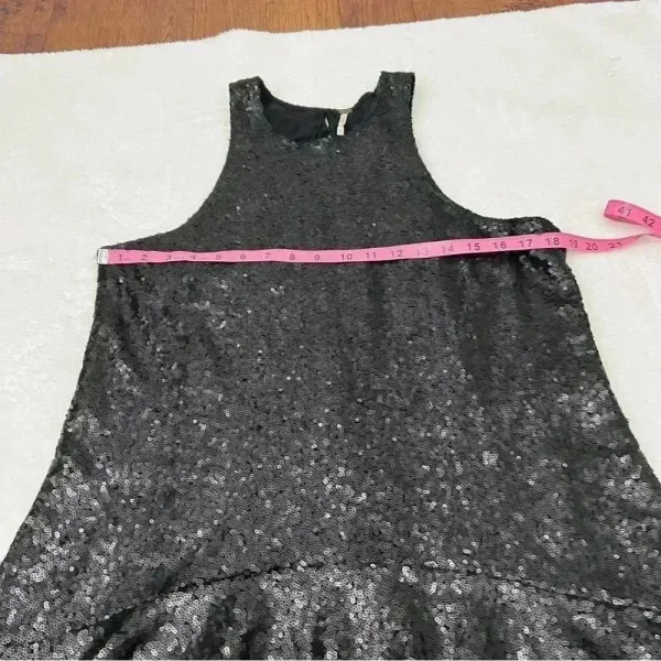 Free People blue sequin liquid shine mini dress M concert cocktail party - Image 13