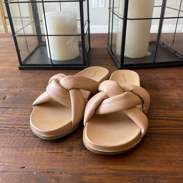 Universal Thread Braided Slide Sandals in Tan - Image 2
