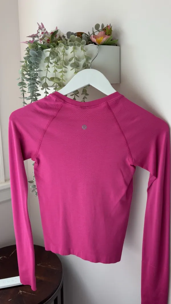 Lululemon long sleeve Swiftly Tech shirt in magenta - Image 2