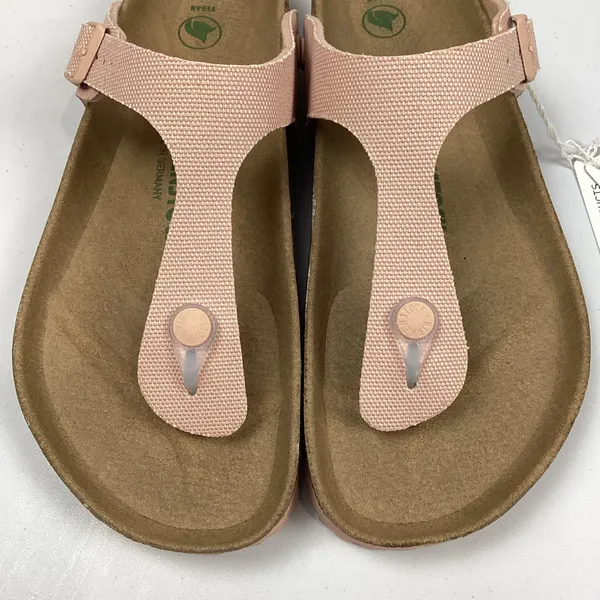 Birkenstock Gizeh Rivet logo Soft Pink Textile Vegan Thong Sandals Size 9 NEW! - Image 6