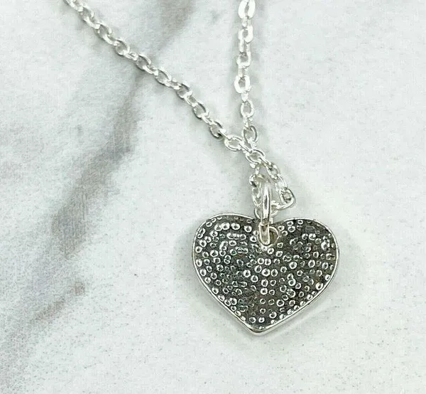 Silver Tone Daughter Heart Pendant Chain Link Necklace - Image 3