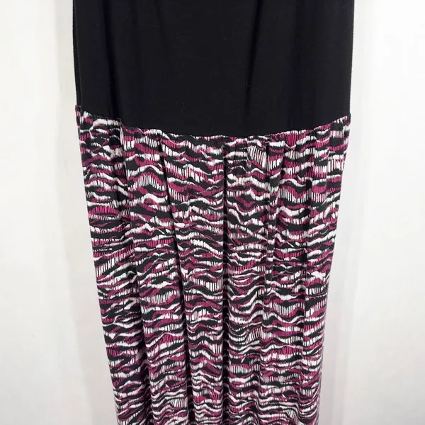 Daisy Fuentes Plus Size 3X Maxi Dress Black Pink‎ Color Block Sleeveless 789 - Image 6