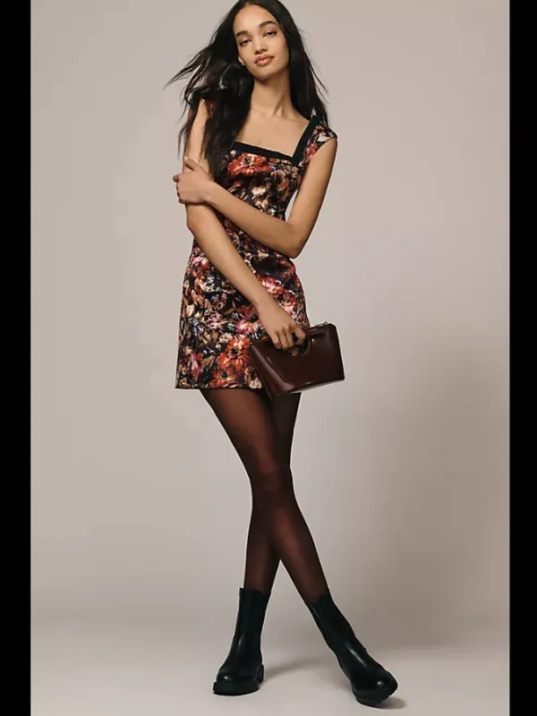 Anthropologie Maeve Square-Neck Patterned Mini Dress - Image 2