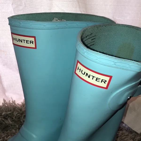 Hunter Women's Original Short Rain blue in color size 11 rubber boots sp… - Image 5