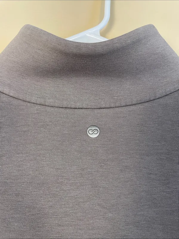 Calia Women's Gray Scuba Half-Zip Athleisure Hi-Low Mock Neck Sweatshirt - Image 7