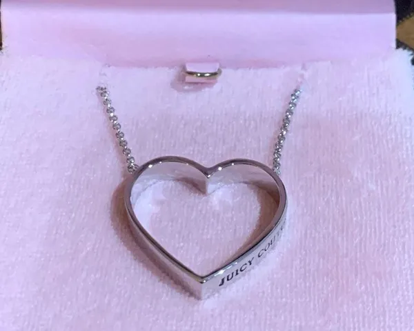 Juicy Couture Retro Pam & Gela Silver Open Heart Pendant Necklace - Image 2