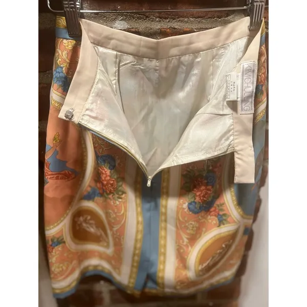 Korean Romantic Elegant Tapestry Scarf Print Mini Skirt size 0 - Image 6