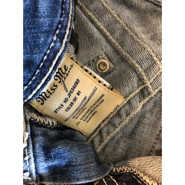 Miss Me blue denim embellished embroidered bootcut jeans Size 27 - Image 4