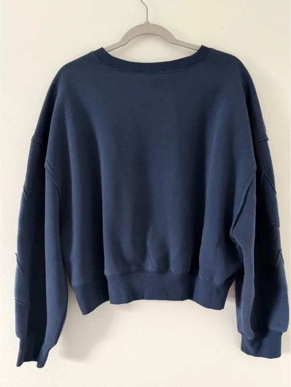 NWT Double Zero Boxy Neutral Lounge Navy Star Patch Crewneck size medium - Image 5