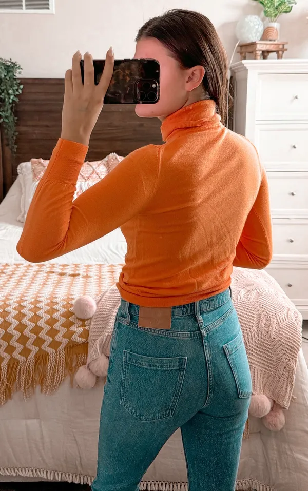 J.Crew Orange Longsleeve Turtleneck - Image 2
