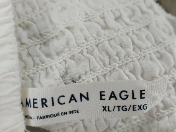 American Eagle Handkerchief Hem Smocked Babydoll Boho Peasant Tube Top - Image 10