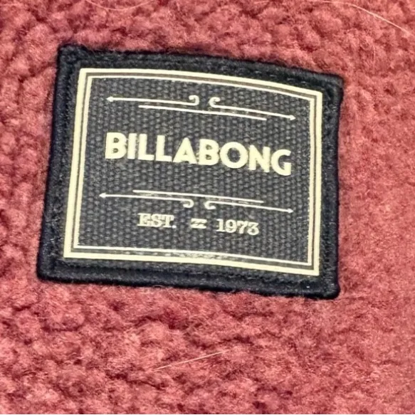 Billabong Maroon Blossom Sherpa Snow Hoodie Sweatshirt Size XS Fleece Zip‎ Hood - Image 6
