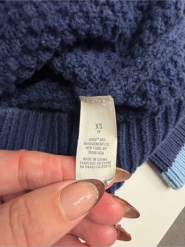 Aerie knit cardigan 100% cotton xs letterman college academia preppy letter A - Image 8