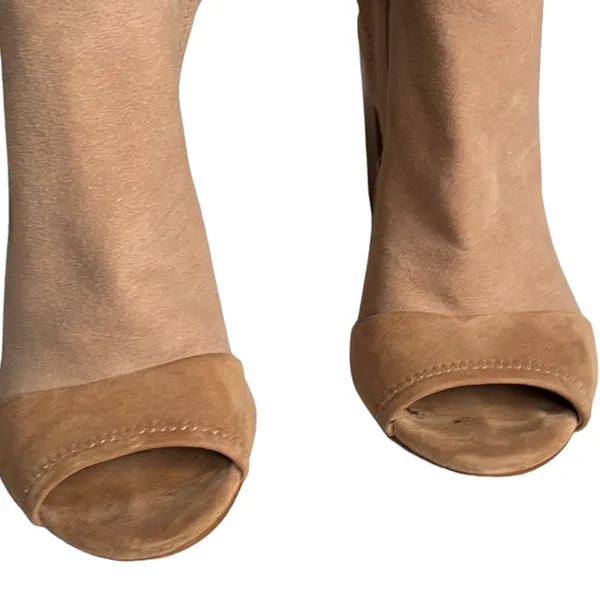 Aldo Barefoot Nude Peep Toe Suede Ankle‎ Booties Size 8 - Image 3
