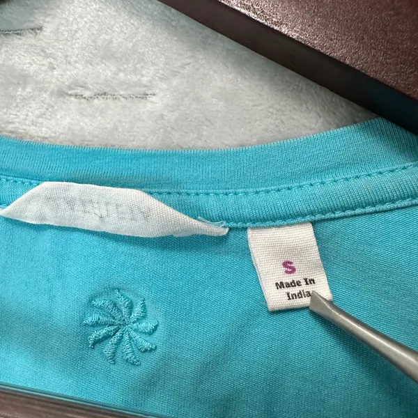 Athleta Tank‎ Top Embroidered Ruched Drawstring Sleeveless Casual Blue S - Image 4