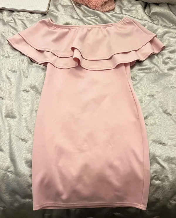 Missguided Pink Off The Shoulder Dress - Image 5