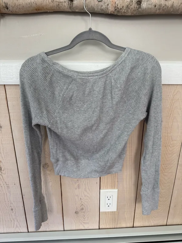 Aerie Waffle Knit Cropped Long Sleeve - Image 2