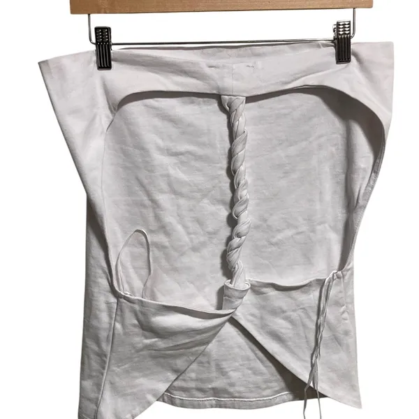 ZARA White Twist Back Cutout‎ Strapless Tube Top Shirt Womens Size S - Image 5